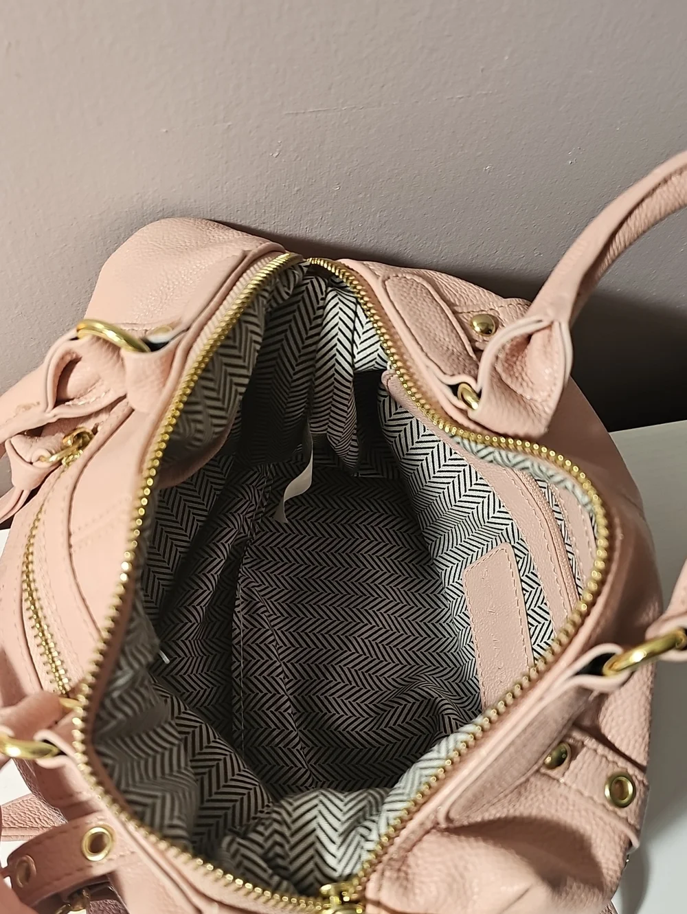 Steve Madden Pink Studded Barrel Bag